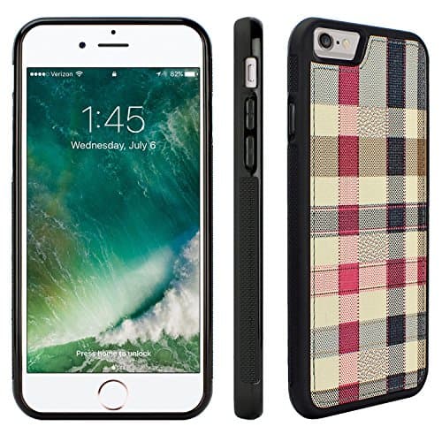 iPhone 6S Case, iPhone 6 Case, caseen fusie TPU Leather Hybrid Case Cover (Iconic Plaid)