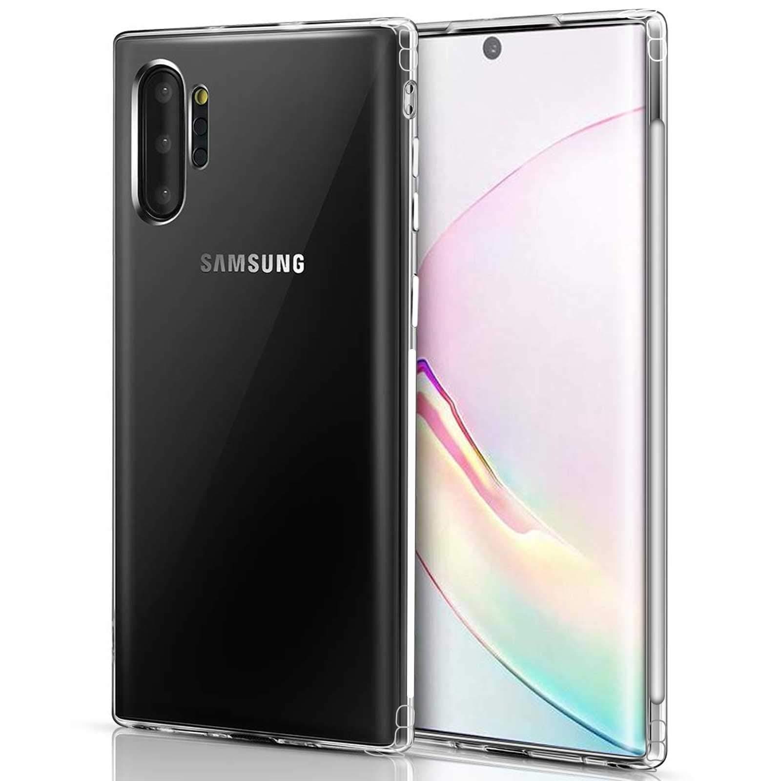 TecKraft Flexible Cover Back Case with Side Grip Designed for Samsung Galaxy Note 10 Plus (Transparent)