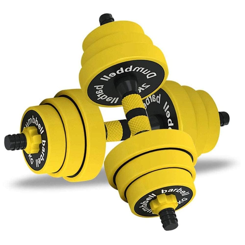 MQQ Adjustable Dumbbell Set Barbell Combination Detachable with 4 Collars & 2 Connector Options for Gym Home Bodybuilding Training Rubber Dumbbell Pairs