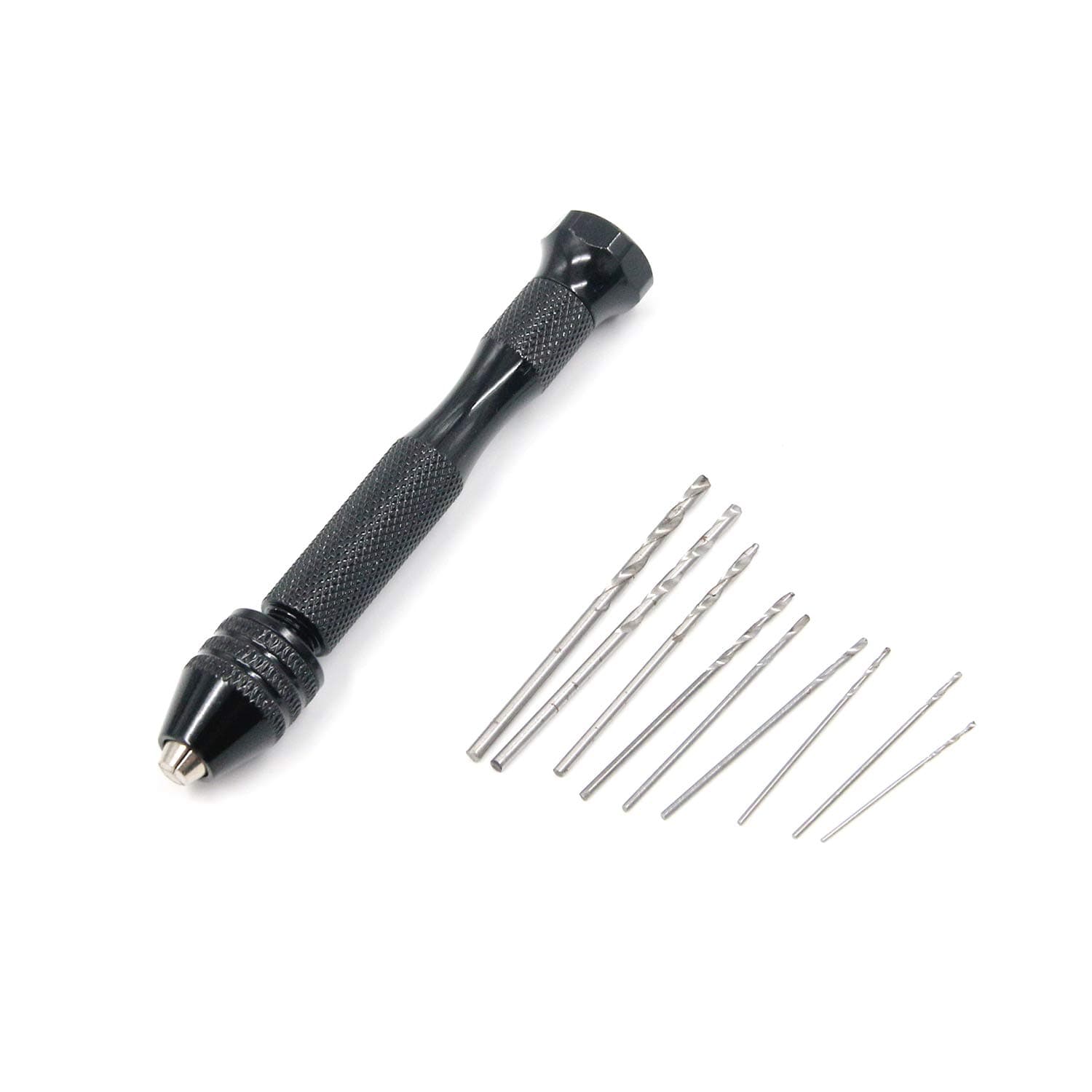 Geesatis 10 Pcs Pin Vise Model Hand Drill Manual Micro Hand Twist Drill with 1 Pcs Bits Hand Pin Vise Rotary Tools for DIY Model Craft Jewelry