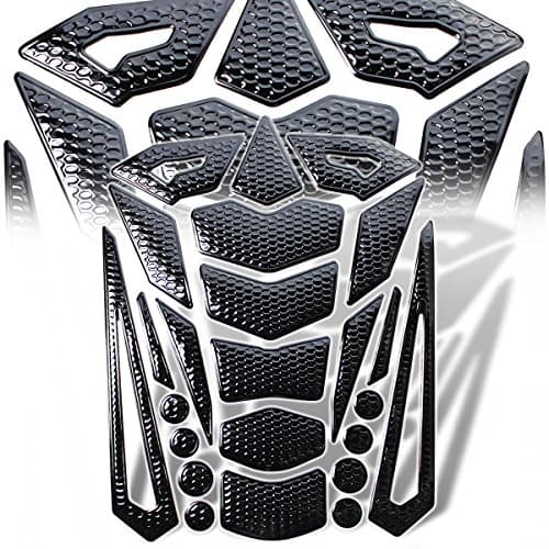 3D 24-Piece [Customizable] 7.25" X 5.5" Fuel Tank Pad Decal/Sticker Perforated Black