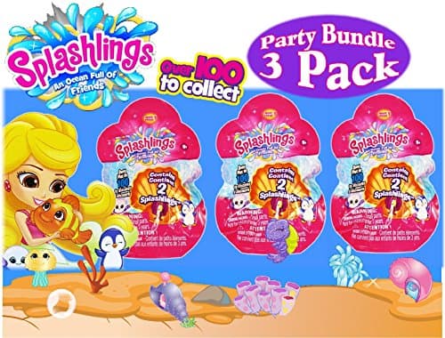 Splashlings 2 Pack Foil Bags Wave 1 Party Bundle - 3 Pack (6 Splashlings Total) by TPF Toys
