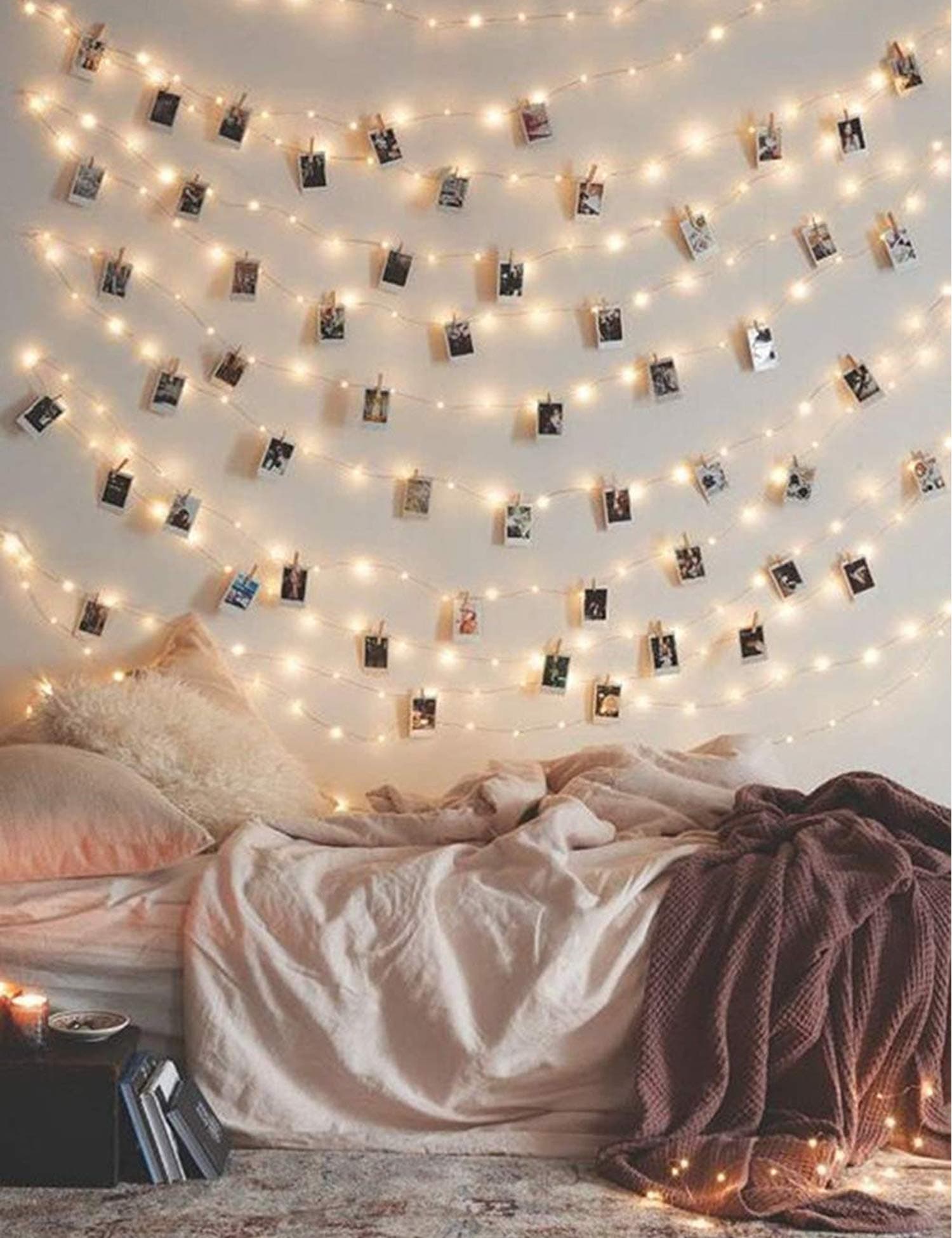 Photo Clip String Lights 33Ft, 100 LED Fairy String Lights LED String Lights - Best Dorm Bedroom Wall Decor Wedding Decorations