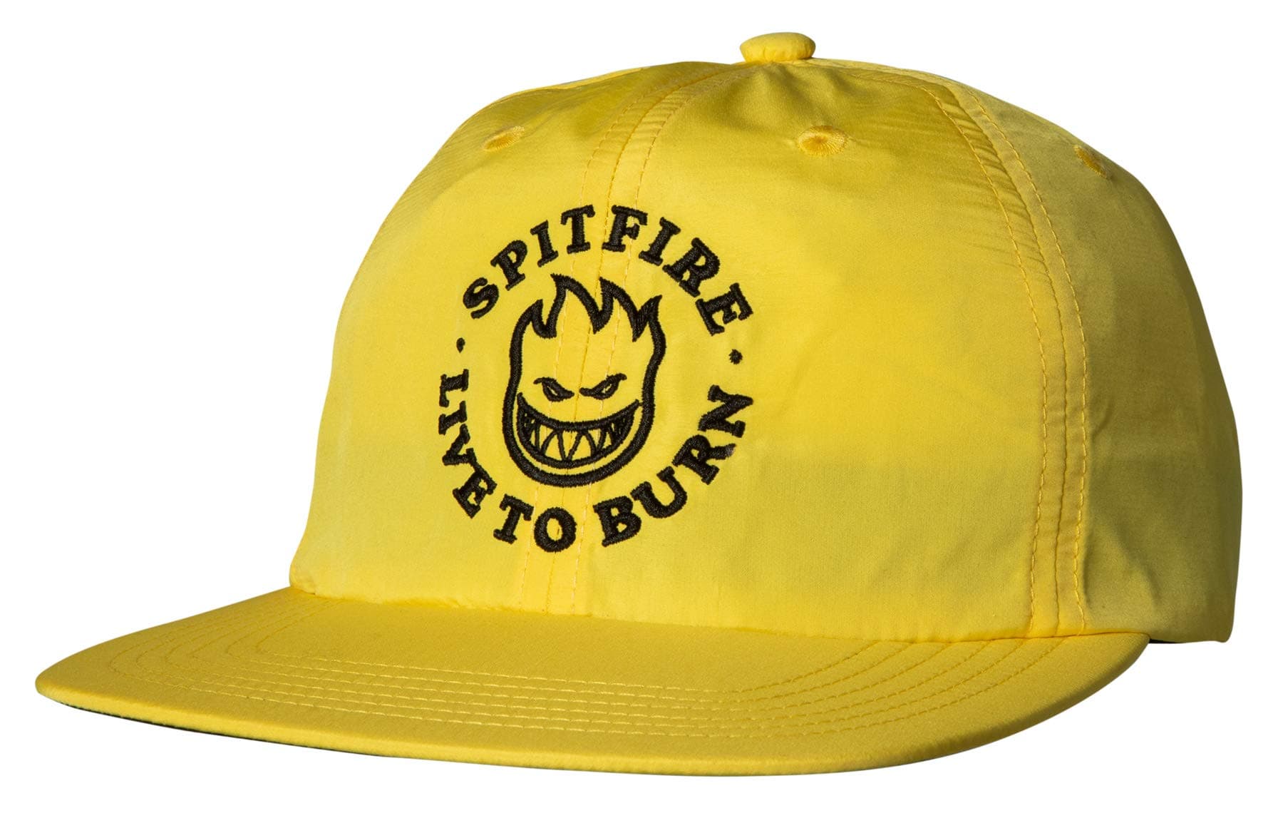 Spitfire Wheels Skateboard Hat Bighead Live to Burn Strap Back Yellow/Black