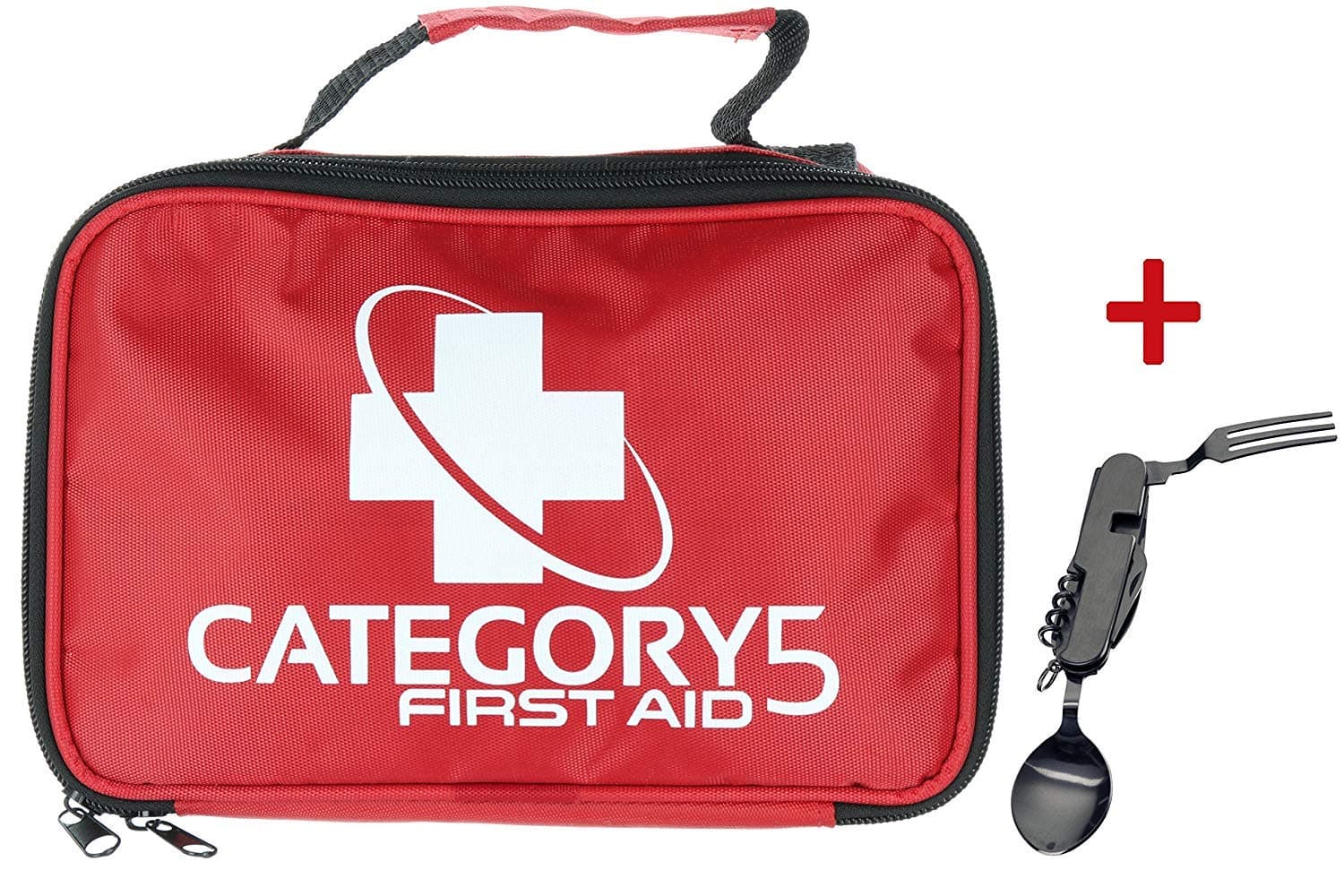 CATEGORY5 First Aid Kit - Compact and Small Perfect for Survival Emergency Disaster Earthquake - Fits in Car Home and Office or for Travel Camping and Hiking