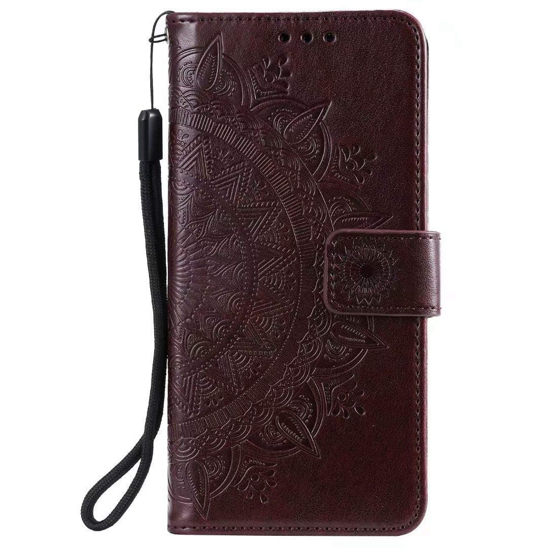 Reevermap Samsung Galaxy A71 Case, Flip Shockproof Premium PU Leather Wallet Card Slots Embossed Mandala Magnetic Buckle Stand Bumper Phone Cover for Samsung Galaxy A71