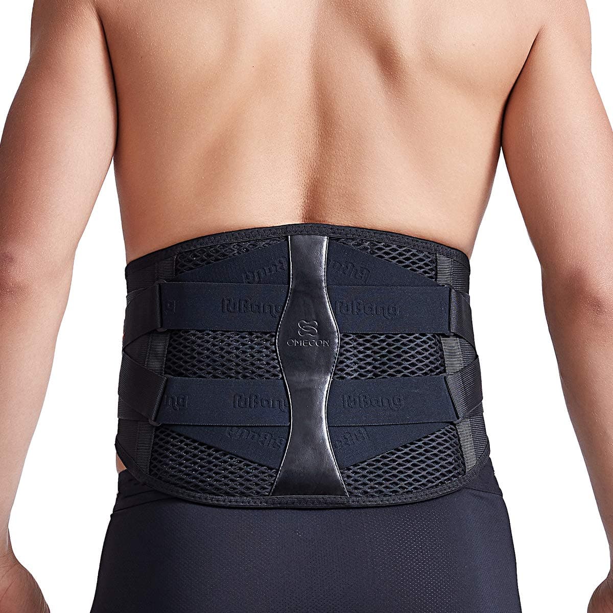 OMECON Back Brace Belt - Lumbar Support Belt Relief for Back Pain, Lumbar Disc Protrusion, Adjustable Pull Straps, Breathable Fabric, Compression Belt for Men and Women