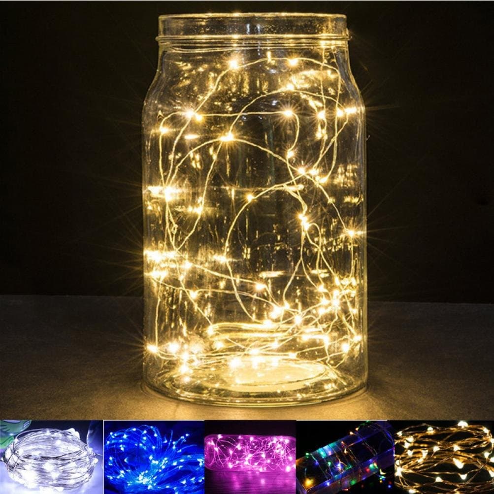 Fairy String Lights,ALISAM 2M 20LED Button Cell Powered Mini Fairy Lights String With Flexible Silver Copper Wire Night Light,Home Bar Garden Decor for Christmas Festival (warm white)