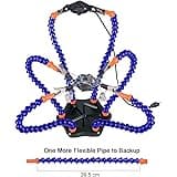 Flexible Helping Hands Soldering,Third Hand,Soldering Station Tool Flexible 7 Arms Helping Hands,Non-Slip Aluminum Base,Built inTrays,Heat Resistant Covers 360 Degree Swiveling Clips Brushless DC Fan