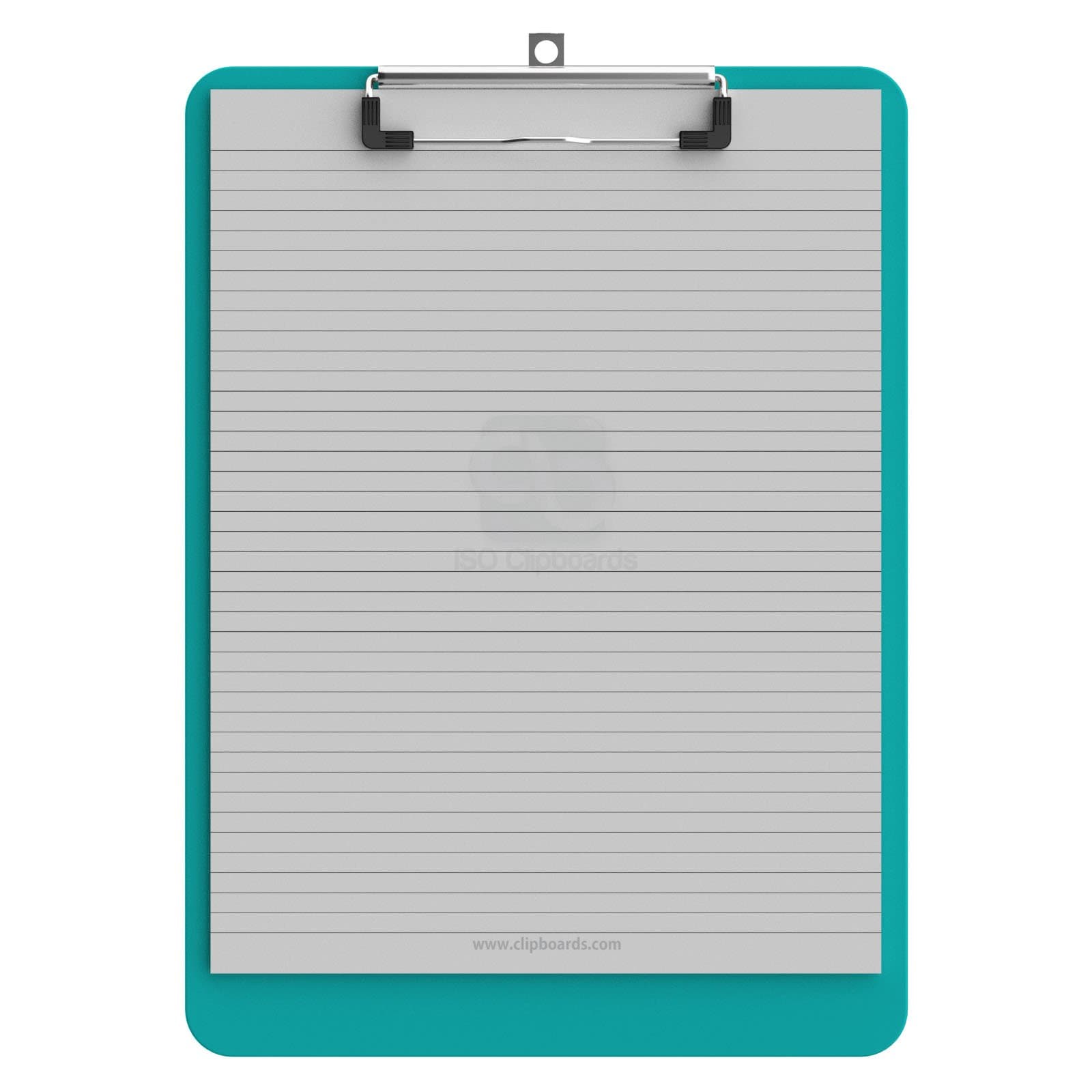 Letter Size 8.5 x 11 Plastic Clipboard -Teal