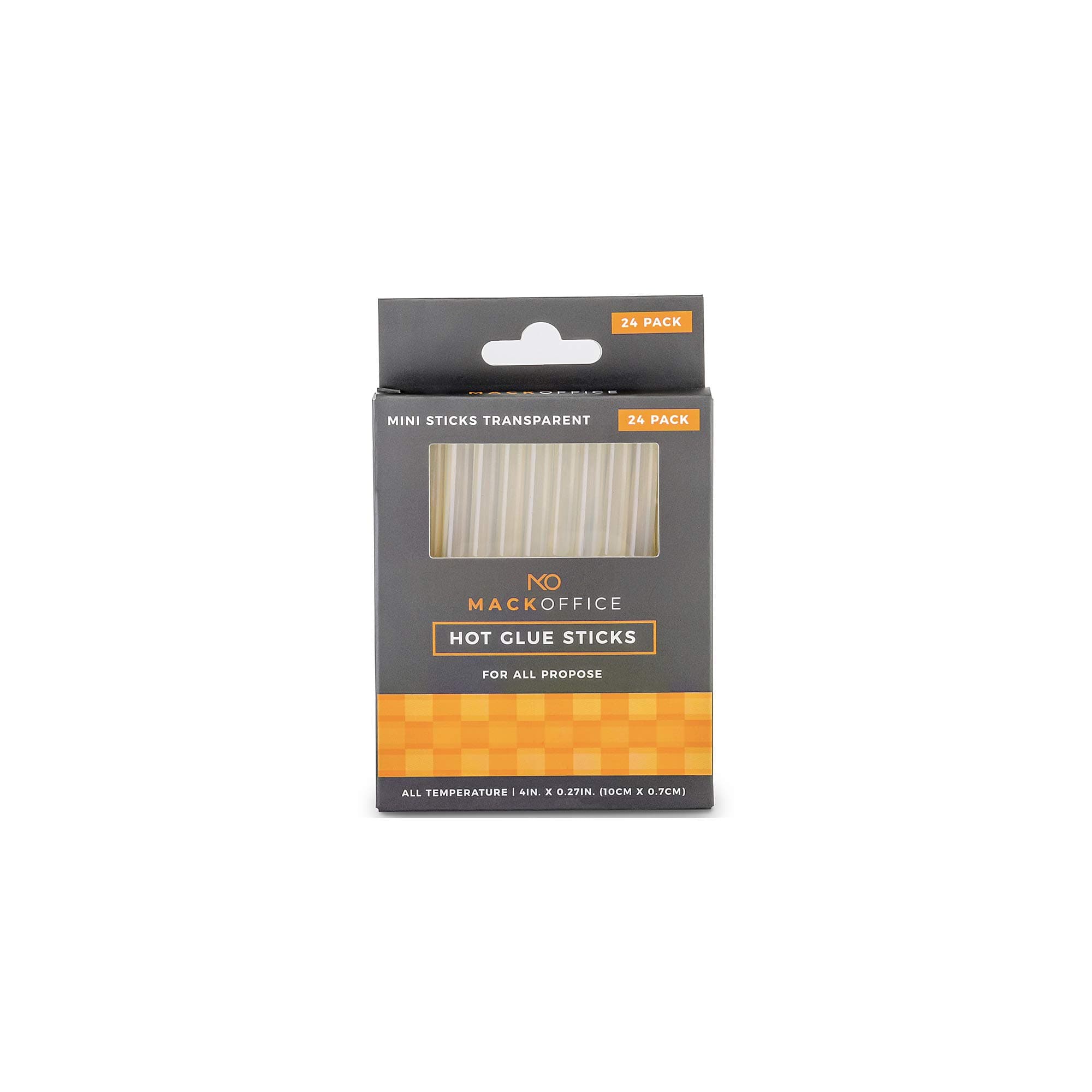 MackOffice Mini Glue Sticks, 24 Pack Mini Size 4IN x 0.27 and Long Size 8IN x 0.27 Transparent, All Propose.
