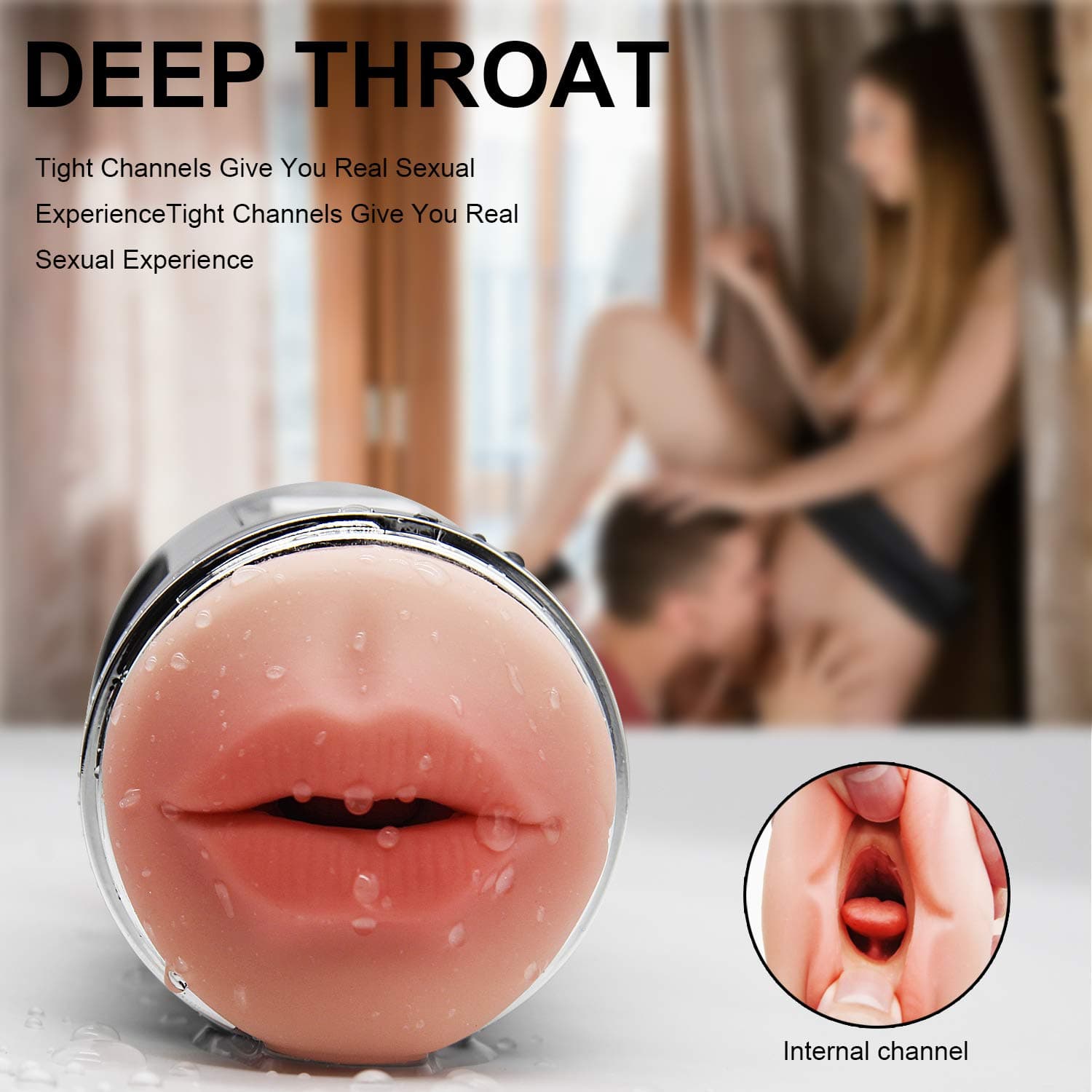 USB Charging 2-in-1 Automatic Vibrating Pīstòn Cup Strong Sùcking Electric Massage Cup 3D Realistic Ṗôckét Pušseÿ & Mouth for Men, Auto Sùction Real Pussy Toy, Sexy Underwear Black