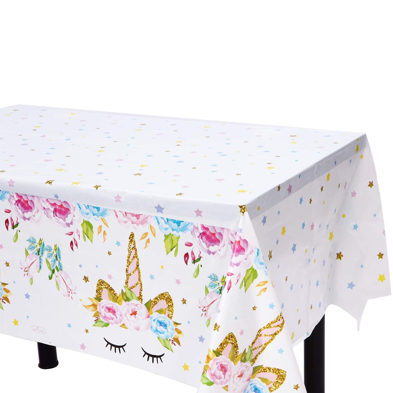 Unicorn Plastic Tablecloth - 4 Pack - Bigger Size - 51" x 86" Disposable Table Cover - Unicorn Themed Birthday Party Supplies for Girls, Boys & Baby Shower