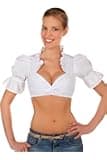 Sexy  Dirndl  Blouse White with Laces and Adjustable Cutting Depth Size 42