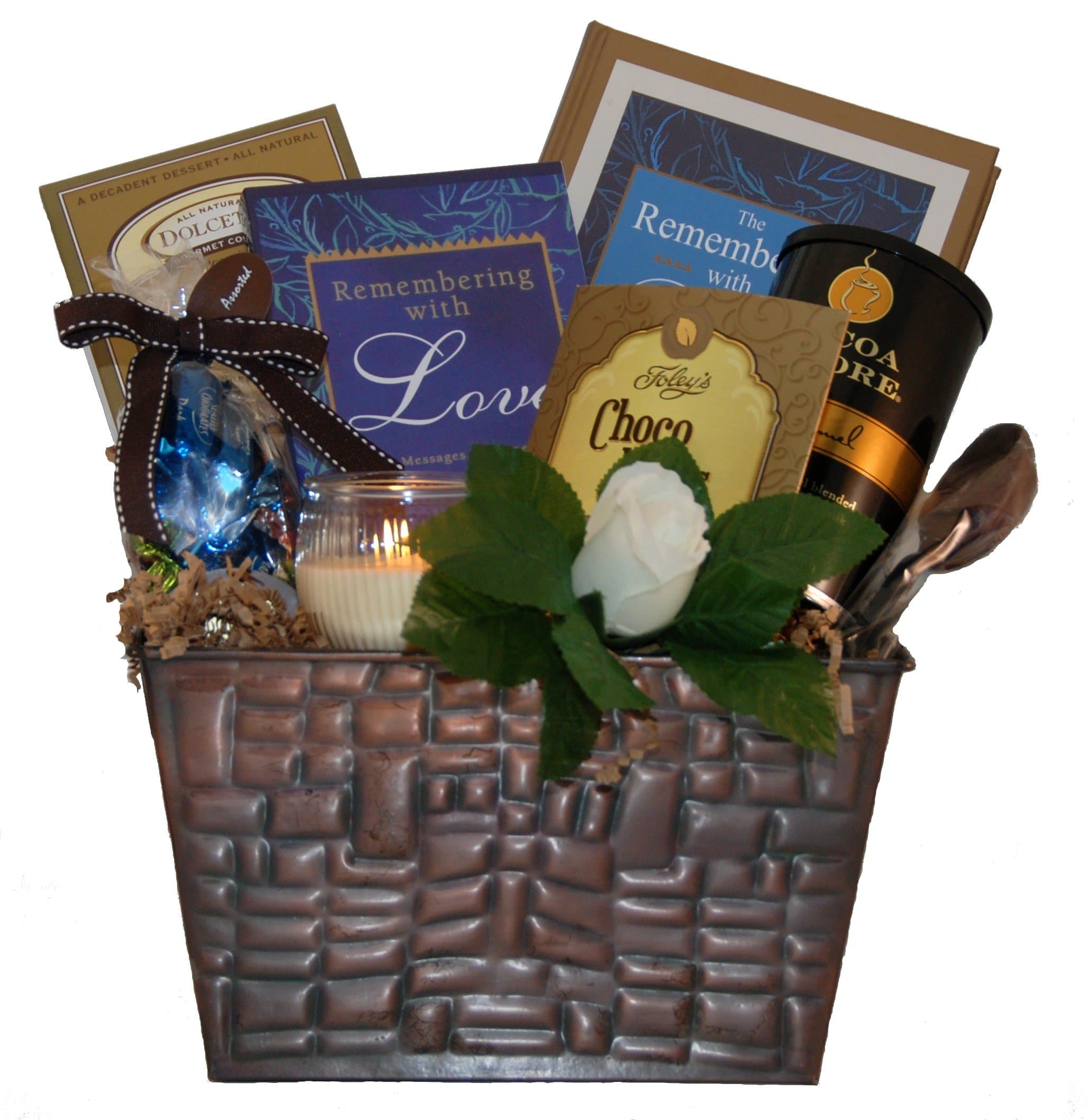 Remembering with Love Sympathy Gift Basket - Standard