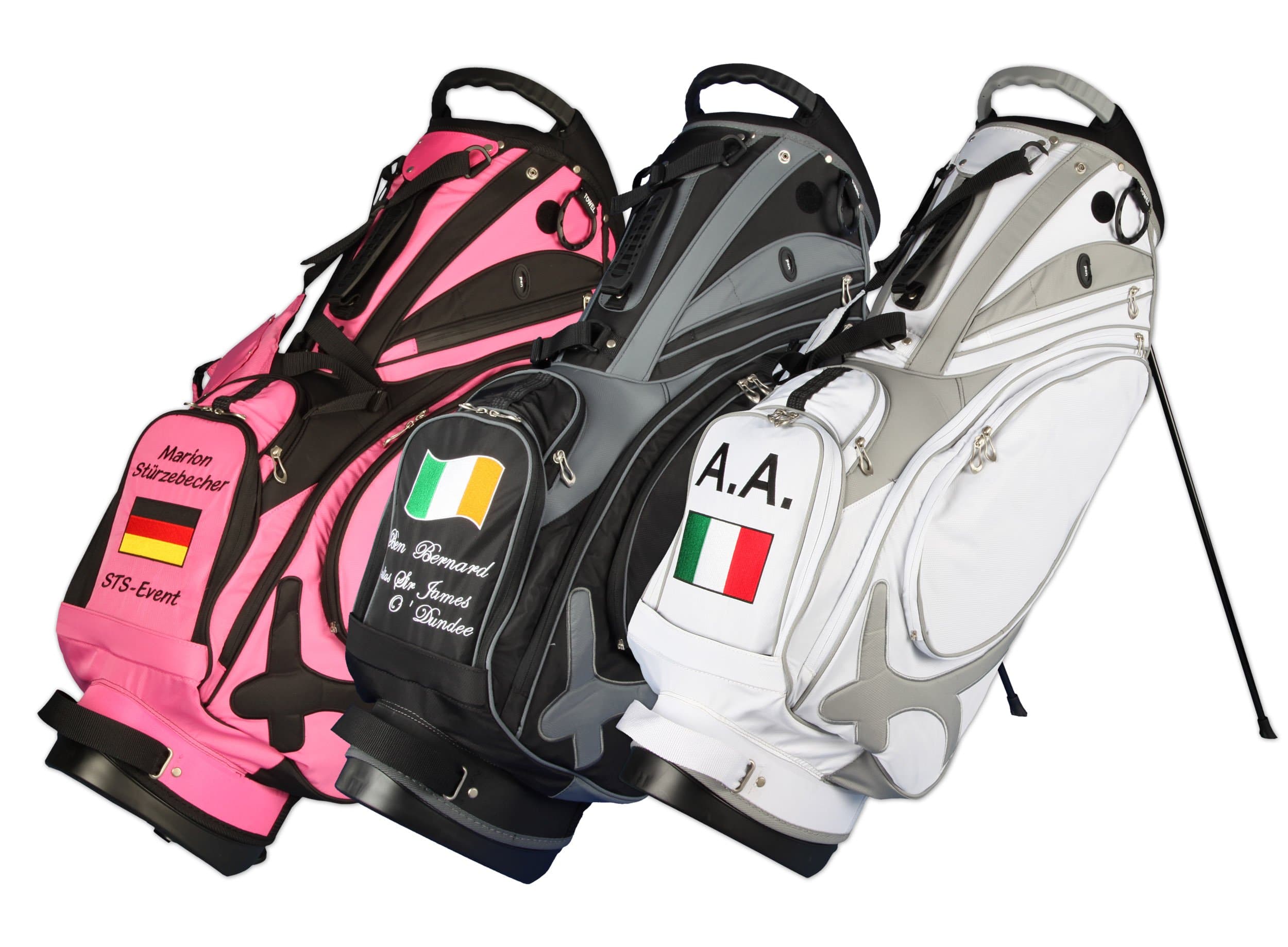 Kellermann Golf Muirfield Stand Bag custom embroidered with flag/name available in 3 colours