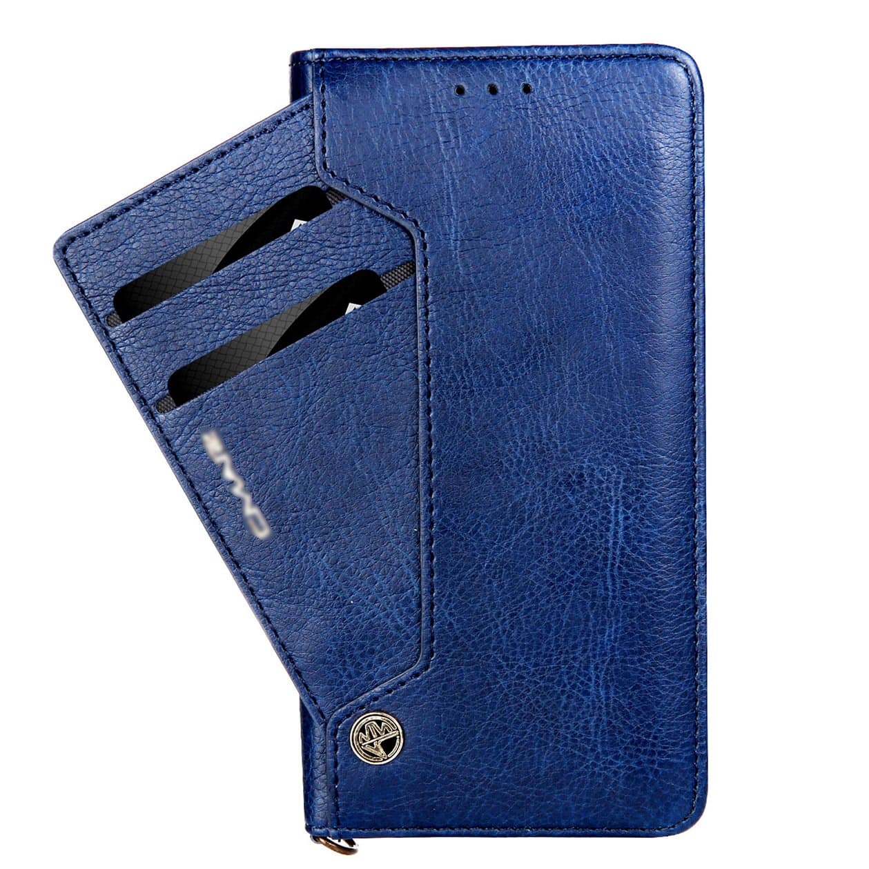 Lunazoe iPhone XS Case,iPhone X wallet shell blue PU Leather Loose-leaf Binder Wallet Card Holder Flip Bracket Phone Case