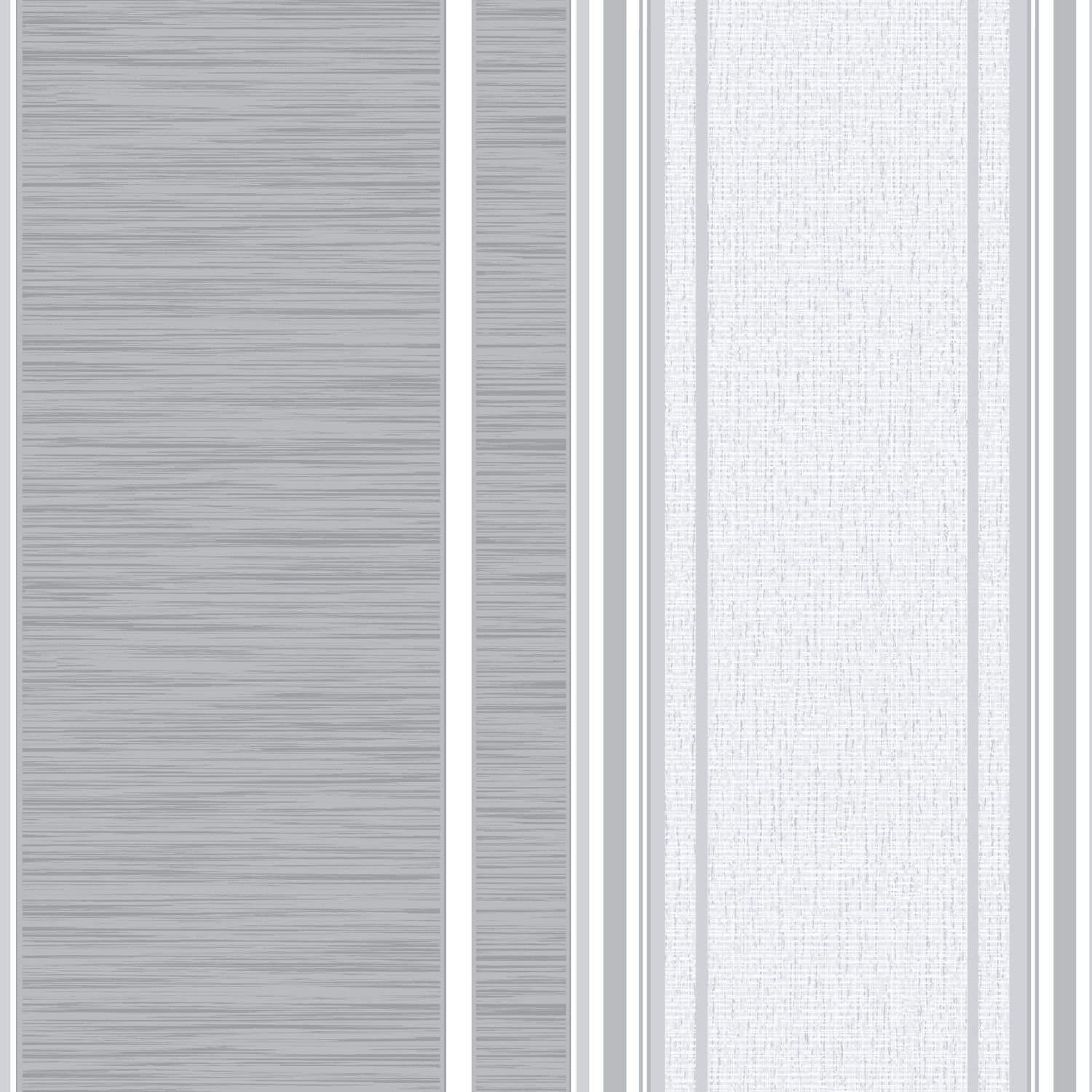 Stripe Wallpaper Metallic Glitter Grey White Silver Textured