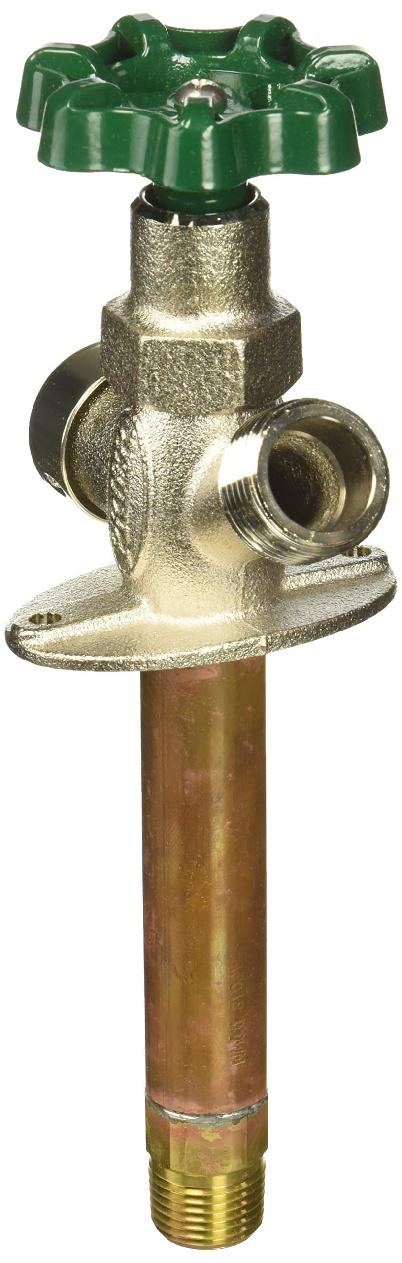 PrierC-144D04 4" Anti-Siphon, Full Turn Wall Hydrant, 1/2 in. Inlet MPT x SWT Freezeless, Satin Nickel, 4 Inch
