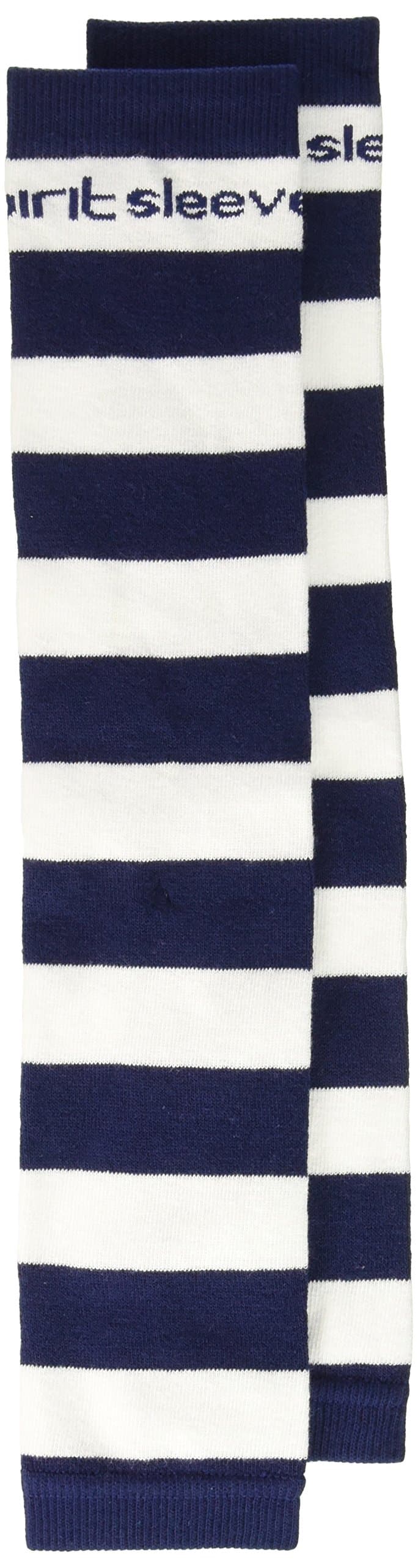 Med Sleeve Navy and White Stripes, 2 Count