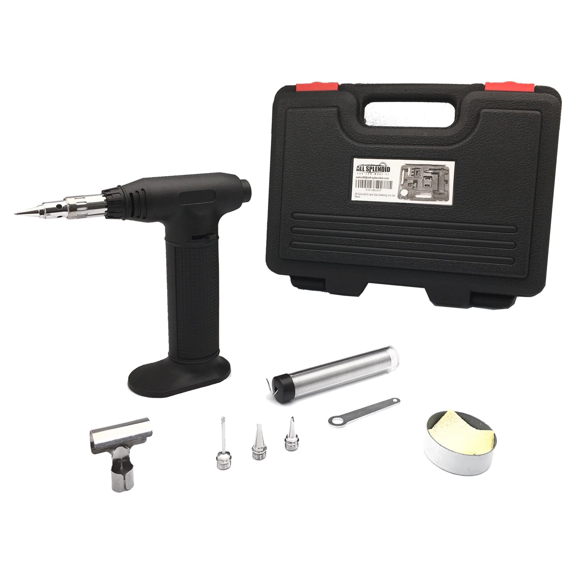All Splendid Butane Micro Soldering Iron Torch Kit-With 5 tips and Solder Wire-Hot Air Blower- Micro Blow Torch