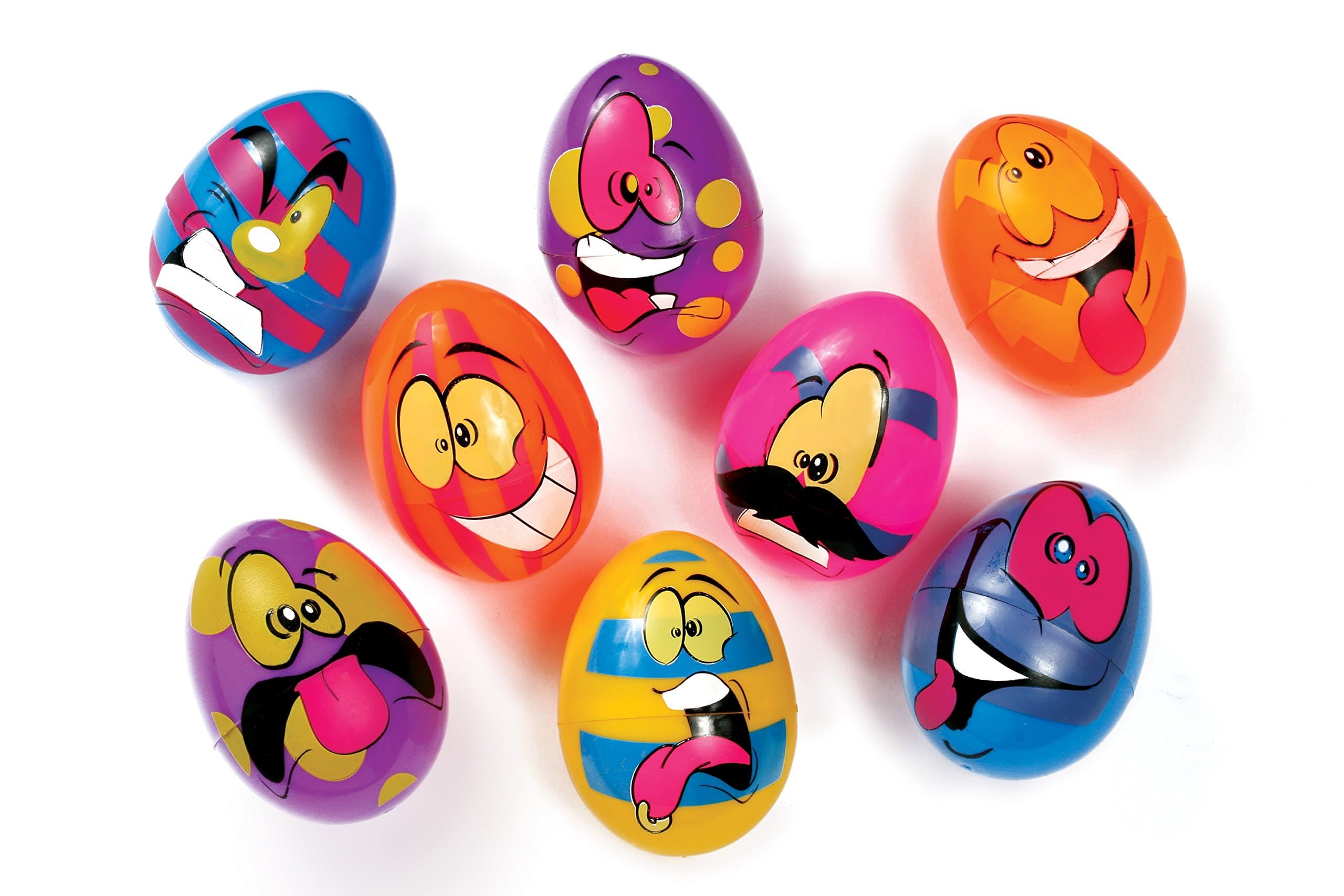 Easter Decorations Fillable Eggs - Set of 6 Crazy Funny Faces
