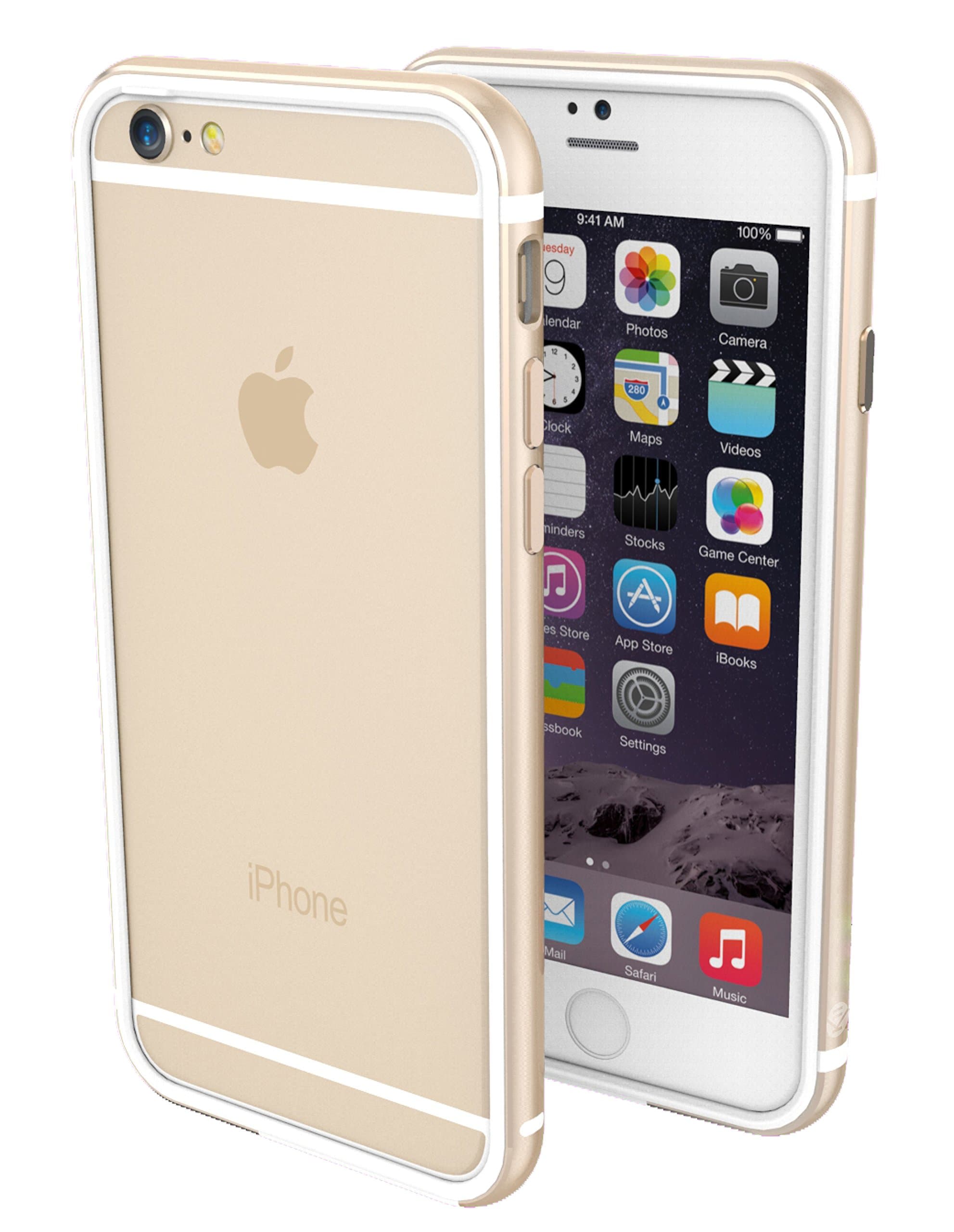 ThanoTech K11 Premium Bumper for Apple iPhone 6 Plus/6s Plus - White/Gold, Case, TPU