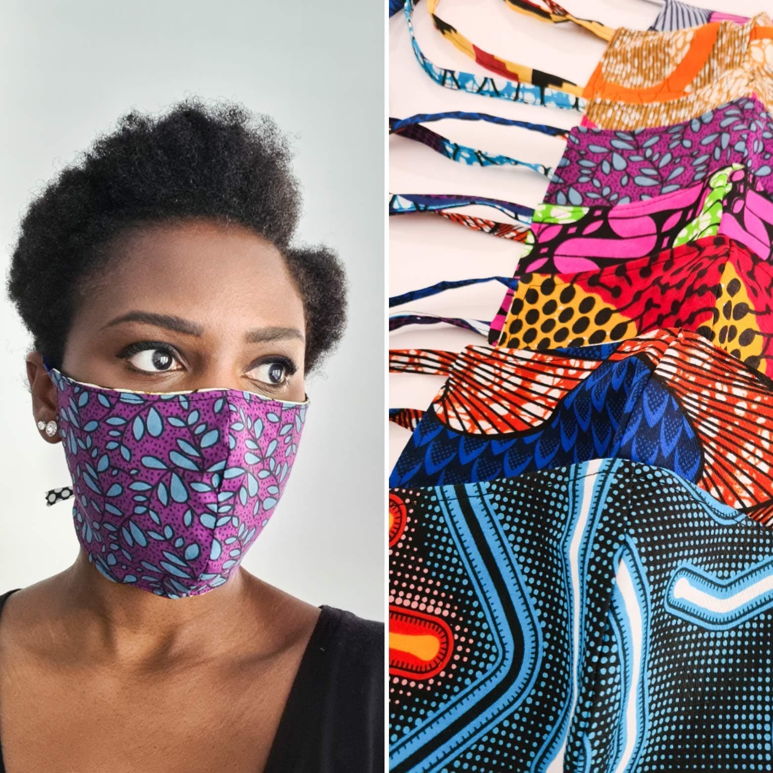 African Print Fabric Face Mask