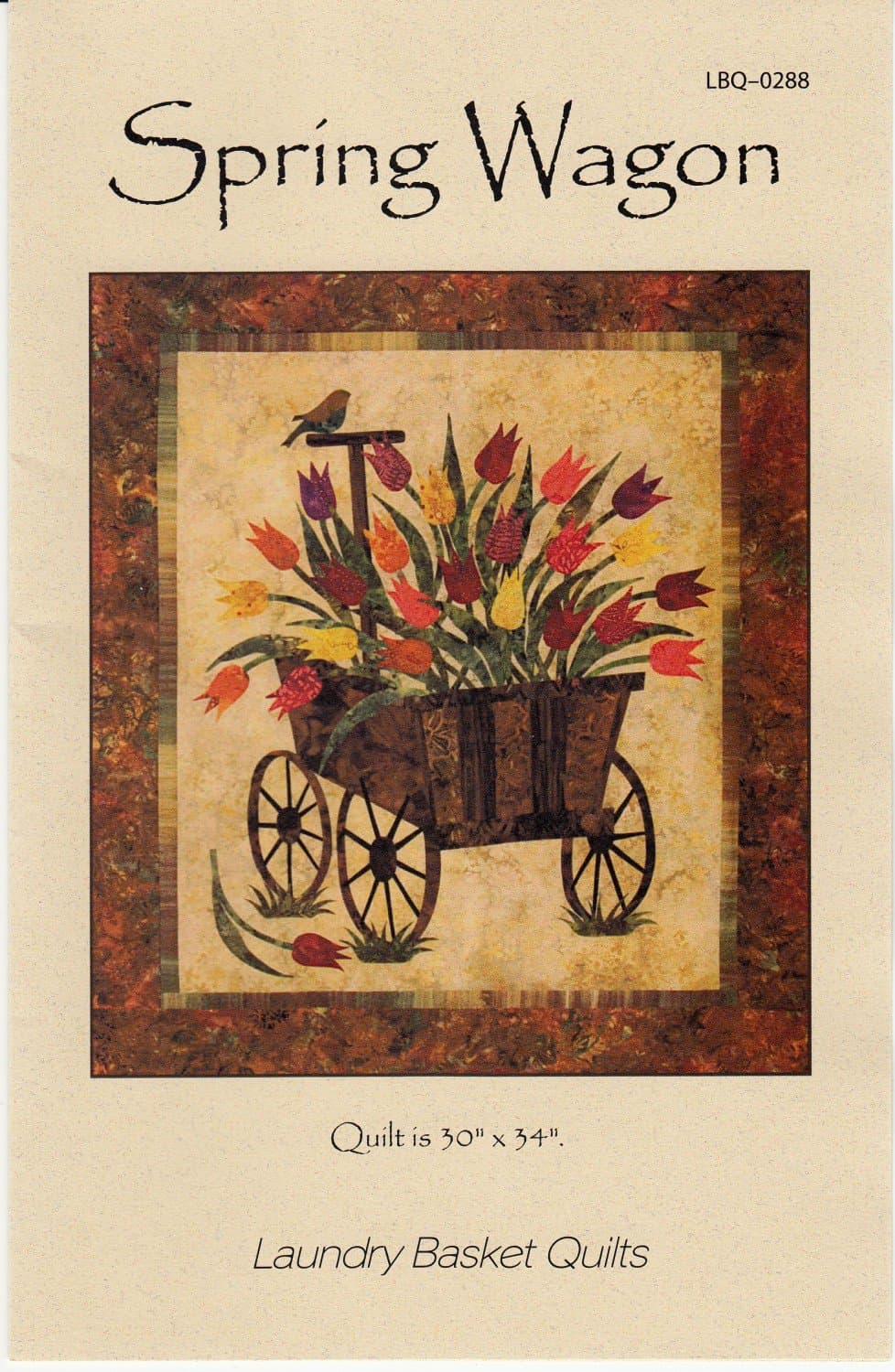 Spring Wagon Wall-Hanging Pattern by Laundry Basket Quilts 30" x 34" LBQ-0288