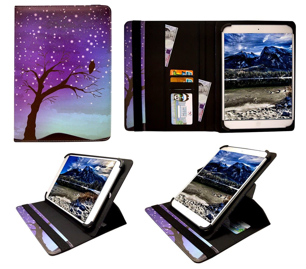 Sweet Tech Teclast T10 Tablet PC 10.1 Inch Tablet Night Sky Universal 360 Degree Rotating PU Leather Wallet Case Cover Folio (9-10 inch)