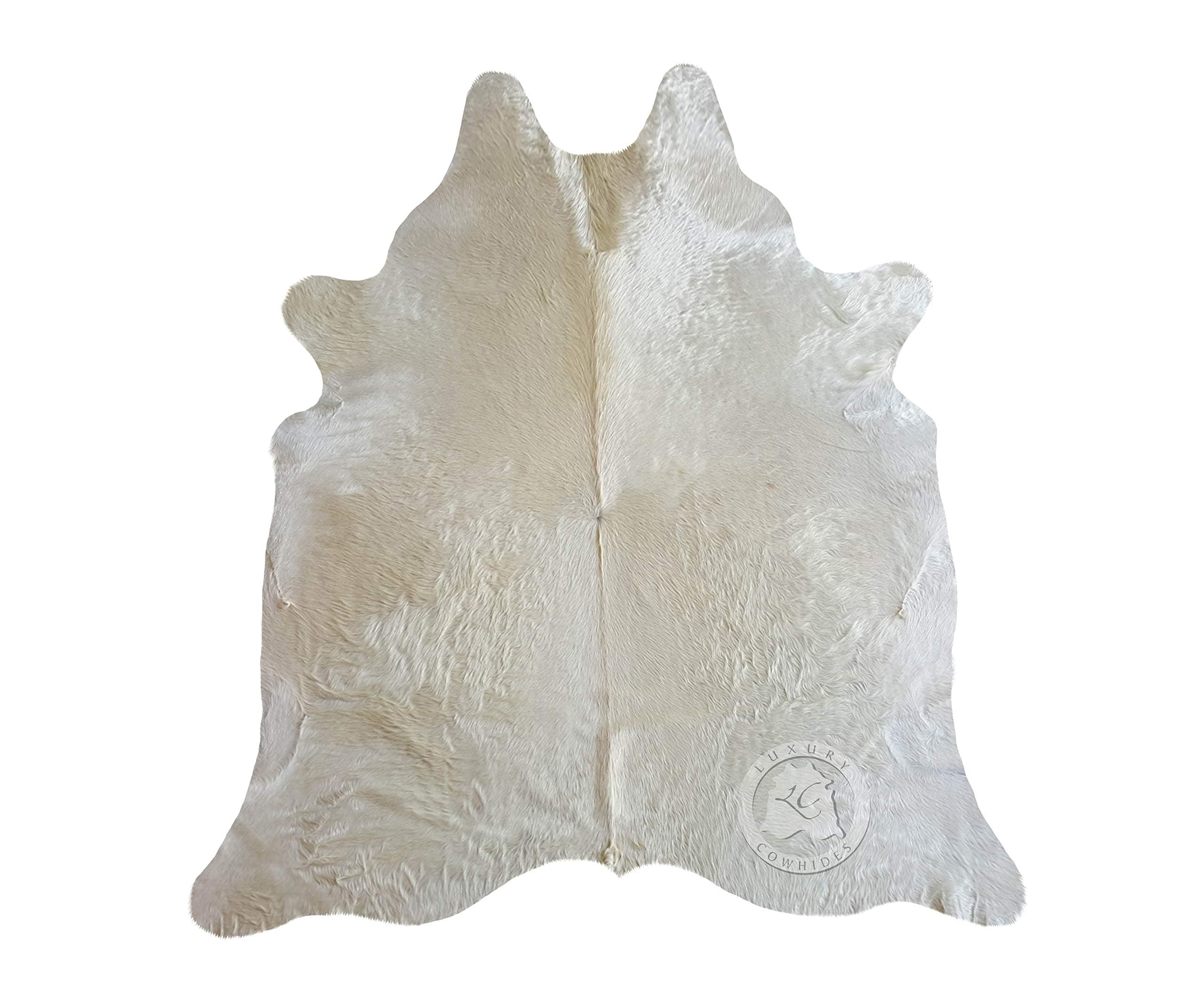 White Cowhide Rug 5ft x 7 ft 150cm x 210 cm