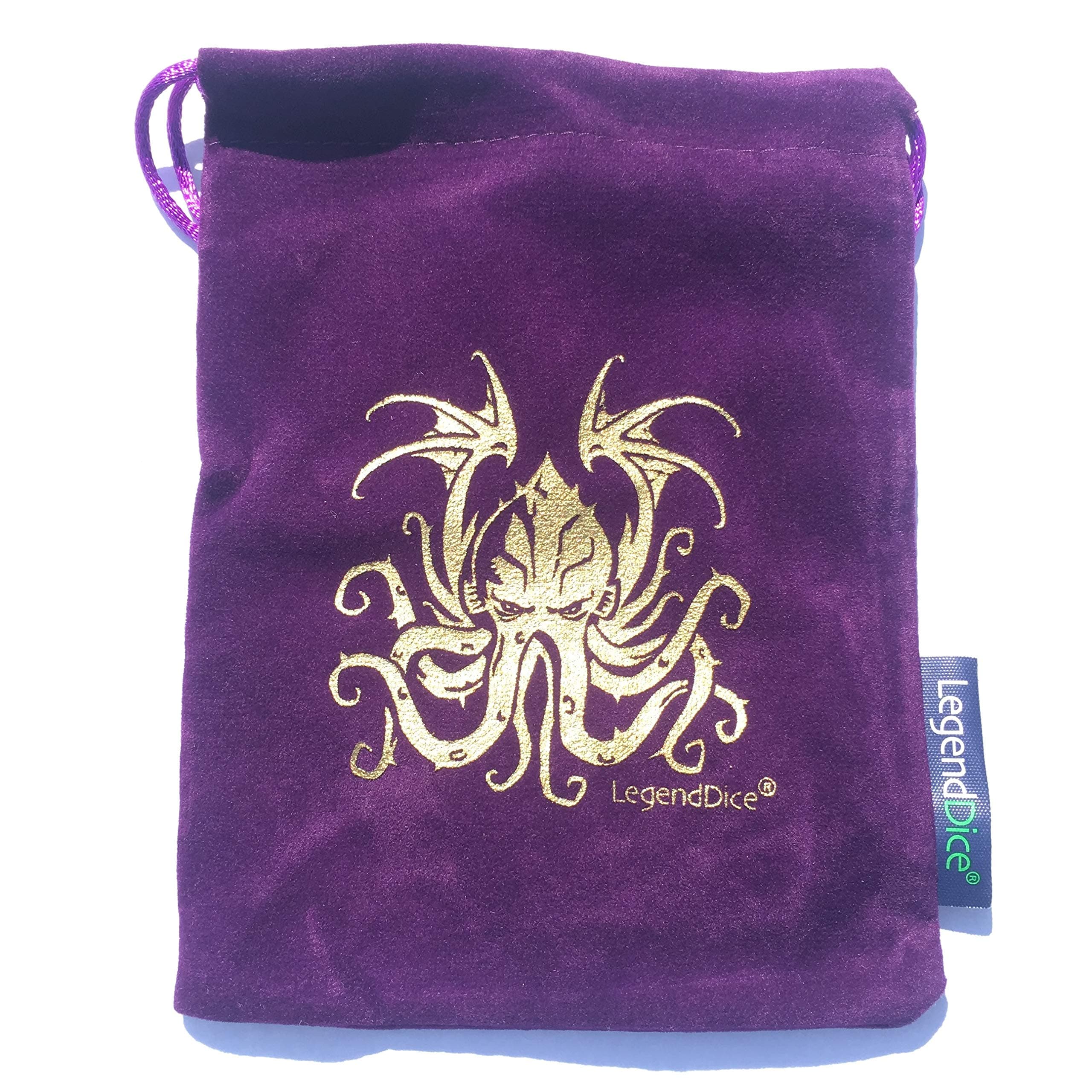 Dice Bag - Crushed Velvet drawstring dice pouch with logo (Medium, Cthulhu Purple)