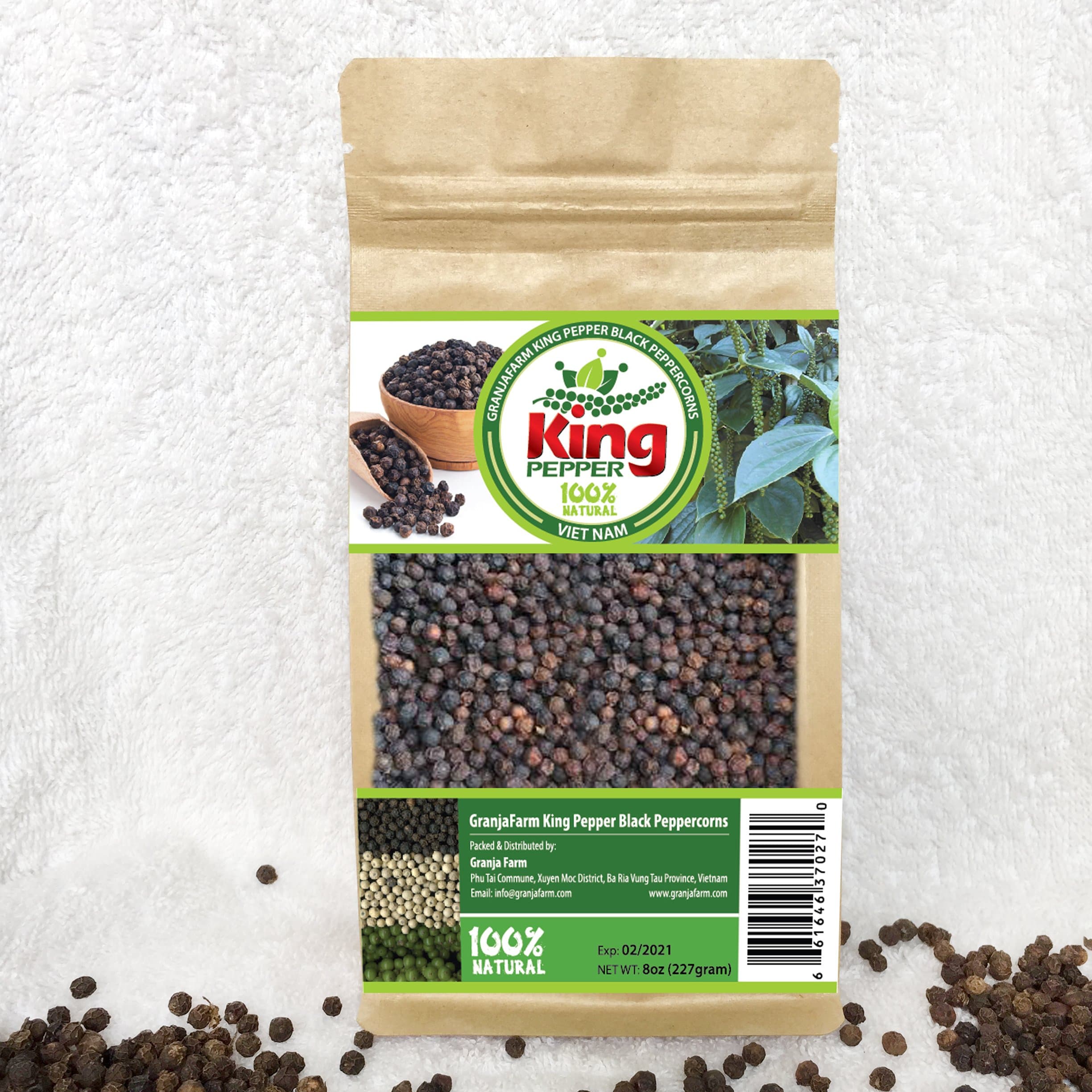 GranjaFarm King Pepper Black Peppercorns 8 oz