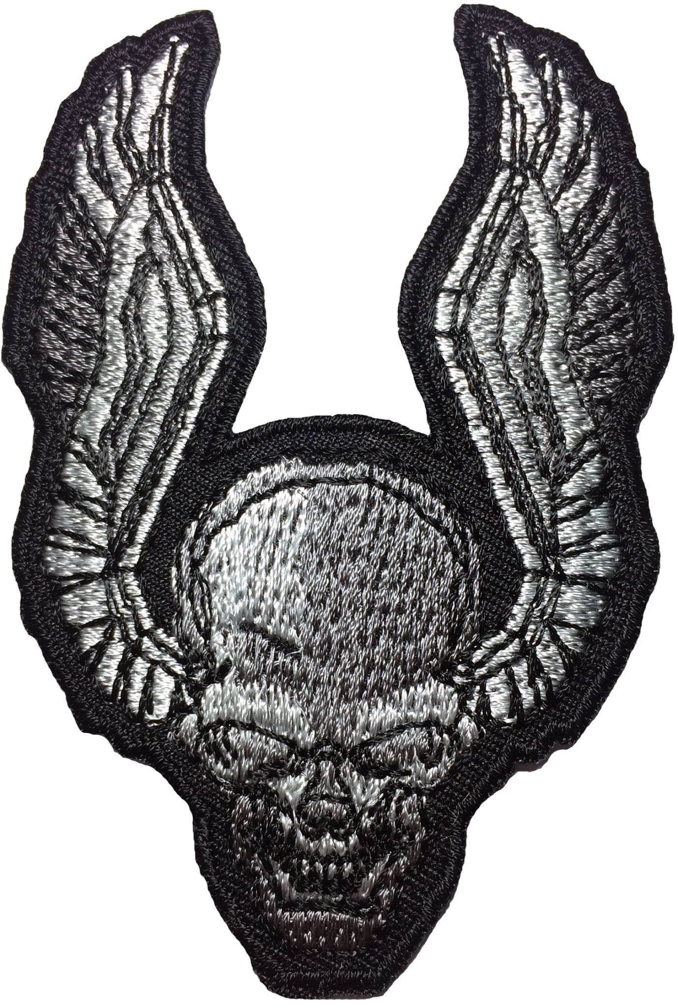 skeleton wing devil patch 2.5x3.75 inch biker heavy metal Logo Jacket Vest shirt hat blanket backpack T shirt Patches Embroidered Appliques Symbol Badge Cloth Sign Costume Gift