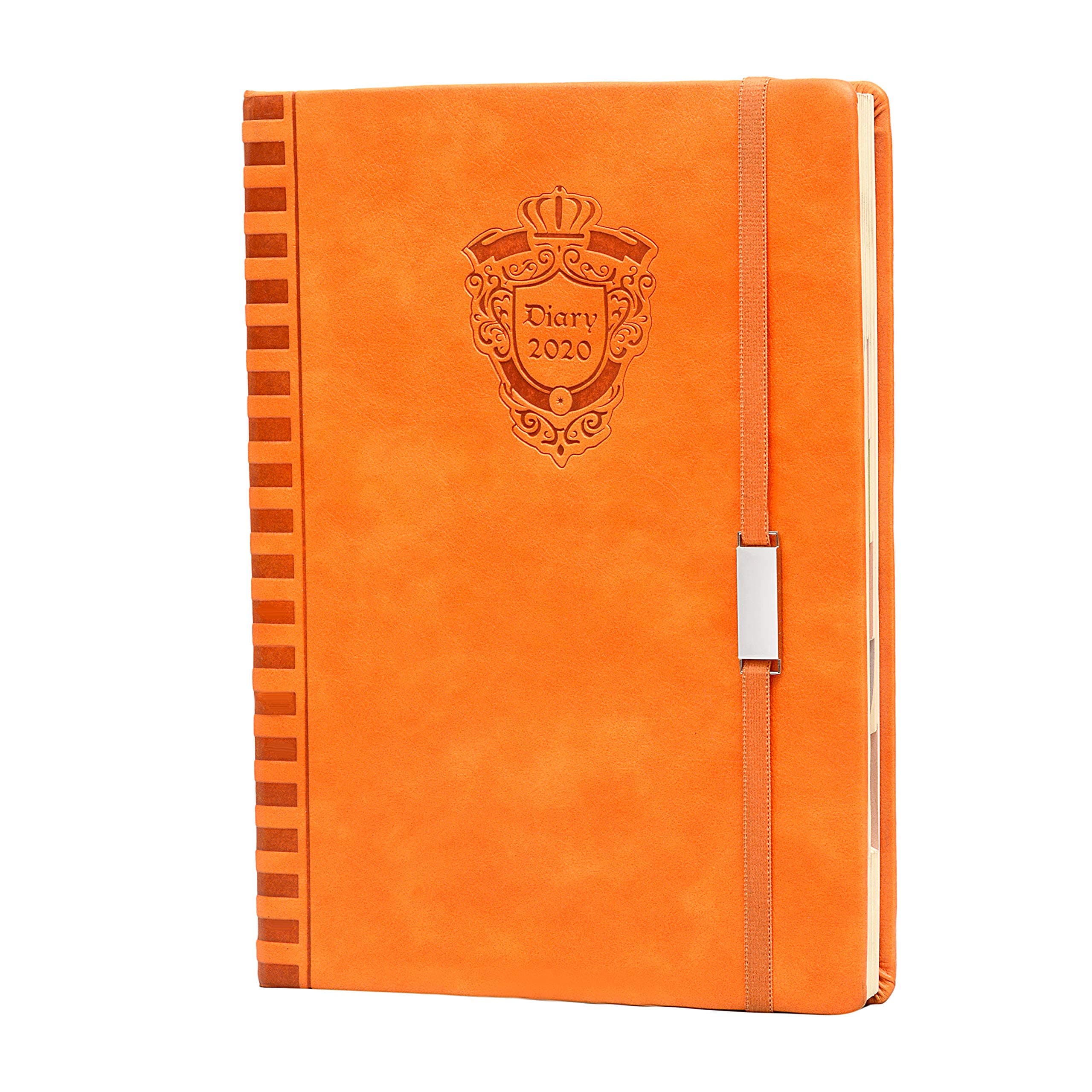 Aone India New Year 2020 /Diary/Organizer/Note Book/Leather Diary, 24 x 18 x 3cm, Brown