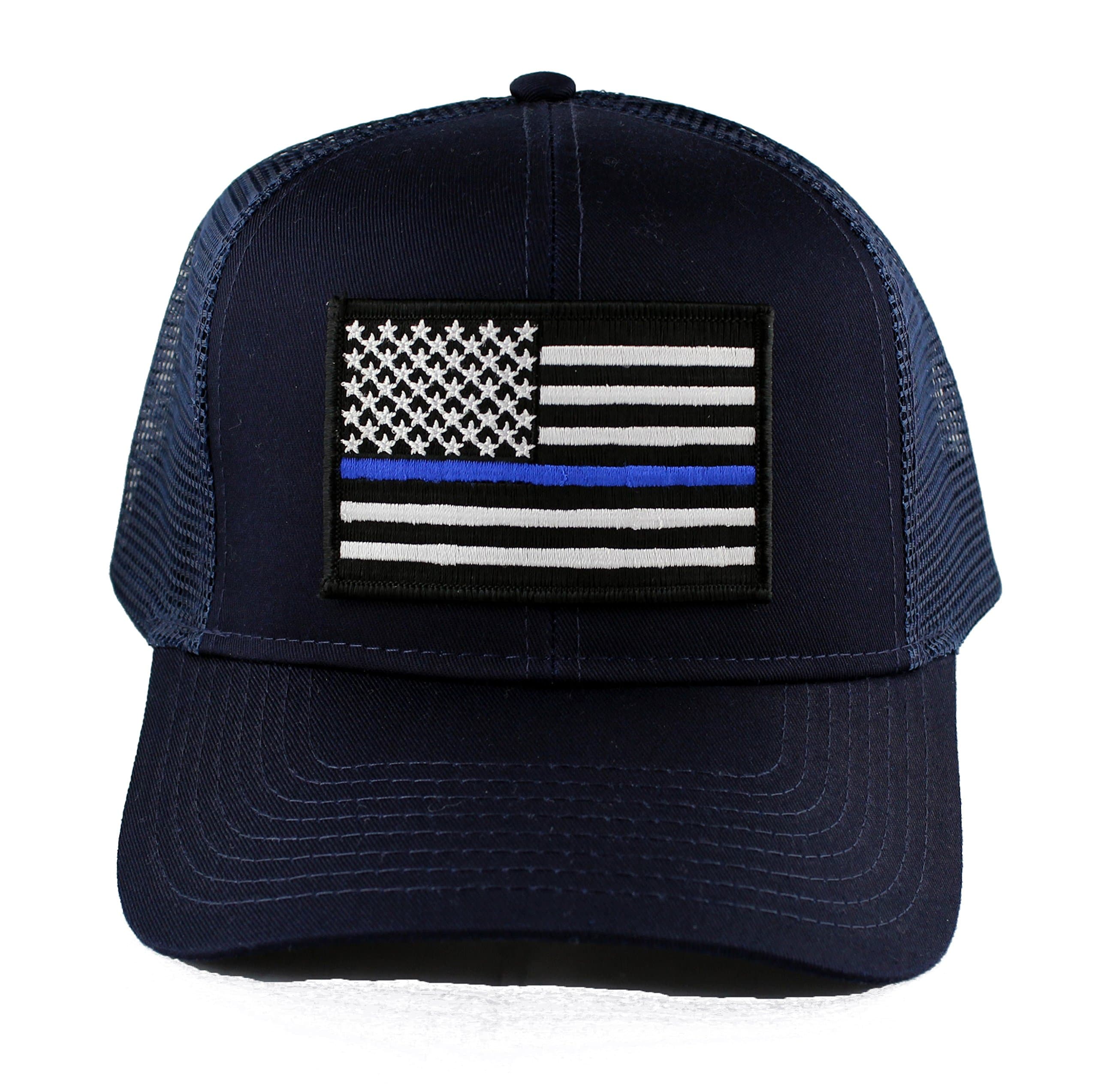 Thin Blue Line Police Embroidered Iron on Patch Snapback Trucker Cap