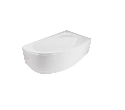 Besco Offset Corner Bath *Cornea* Space Saver 1400 x 800 mm with Front Panel and Legs *Right Hand*