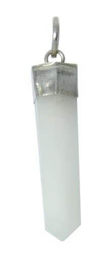 Snow Quartz Terminator Pencil Point Healing Pendant