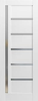 SARTODOORS Lite Slab Barn Door Panel | Quadro 4088 White Silk with Frosted Opaque Glass | Sturdy Finished Wooden Modern Doors | Pocket Closet Sliding-42 x 84"-Frosted Glass