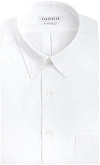 Van HeusenMen's Dress Shirt Regular Fit Pinpoint Solid