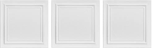 A la Maison Ceilings 1993 Line Art - Styrofoam Ceiling Tile (Package of 8 Tiles), Plain White (3-(Pack))