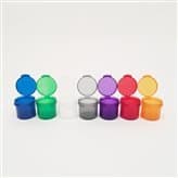 Lacons ( 0.39 oz / 3.12 drams / 11.53 mL ) ONE PIECE PLASTIC ROUND HINGED CONTAINER AVAIL QTY PACKS (10 PCS, Transparent MIX)