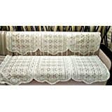 Griiham Sofa Cover Set for 7 Seater Sofa - (3+2+2), 14pcs Polycotton Net Slipcovers (Off-White Colour)