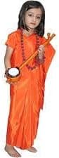 Kaku Fancy Dresses Polyester Meerabai Costume For Kids | Ramayan Character| Meera Bai Dress | Mythological Character - For Girls - 3-4 Years