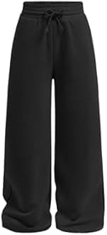 SOLY HUX Girl's Straight Wide Leg Sweatpants Casual High Waisted Baggy Joggers Track Pants