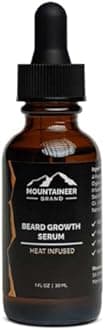 Mountaineer Brand Heat Infused Beard Growth Serum | Facial Hair Growth for Men | Beard Thickener | Grow a Thicker and Fuller Beard | All Natural Hair Growth Serum | Woodsy Scent 1oz