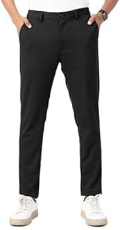 The Pant Project Luxurious, Stretchy Casual Pants for Men, Stylish, Fashionable Slim-Fit Men's Pants for Office or Party, With Expandable Waist and 4-Way Stretch