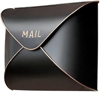 NACH MB-6941S Small Metal Black Copper Wall Mounted Mailbox for Outdoor Wall Mounting, 28 x 12 x 22 cm, Wall Mounted Mailbox
