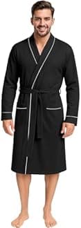NY Threads Men's Robe Cotton Blend Knit Bathrobe
