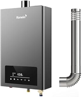 Ranein Natural Gas Tankless Water Heater, Indoor Max 3.6 GPM, 80,000 BTU Instant Hot Water Heater